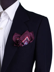 SALVIO dark red printed pure silk pocket square