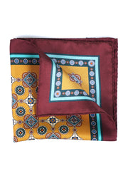 Fazzoletto da taschino oro in pura seta stampata MAFFEI