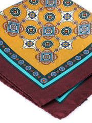 Fazzoletto da taschino oro in pura seta stampata MAFFEI