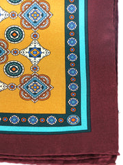 Fazzoletto da taschino oro in pura seta stampata MAFFEI