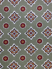 Fazzoletto da taschino verde in pura seta stampata HOFFMAN