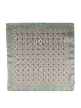 Fazzoletto da taschino verde in pura seta stampata HOFFMAN