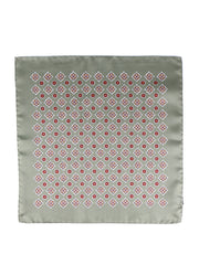 Fazzoletto da taschino verde in pura seta stampata HOFFMAN