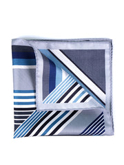 Fazzoletto da taschino grigio in pura seta stampata HOLLY