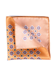Fazzoletto da taschino arancione in pura seta stampata HOFFMAN