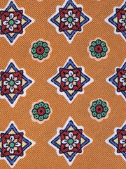 Fazzoletto da taschino arancione in pura seta stampata HOFFMAN