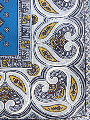 Fazzoletto da taschino ottanio in pura seta stampata GAVINO