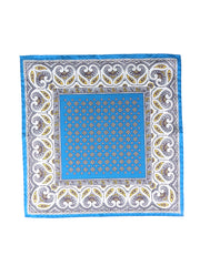 Fazzoletto da taschino ottanio in pura seta stampata GAVINO