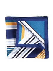 Fazzoletto da taschino ottanio in pura seta stampata HOLLY