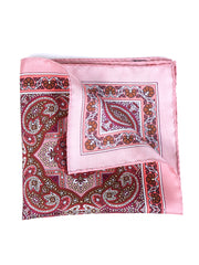 Fazzoletto da taschino rosa in pura seta stampata MADIKA
