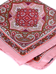Fazzoletto da taschino rosa in pura seta stampata MADIKA