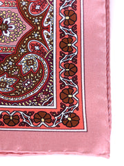 Fazzoletto da taschino rosa in pura seta stampata MADIKA