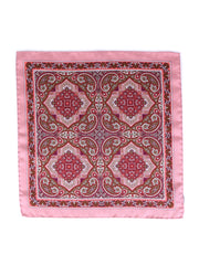 Fazzoletto da taschino rosa in pura seta stampata MADIKA