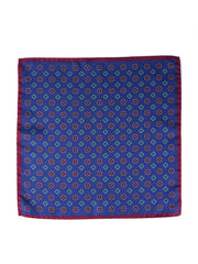 Fazzoletto da taschino blu elettrico in pura seta stampata KARMA