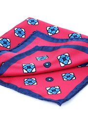 Fazzoletto da taschino rosso in pura seta stampata ALMA