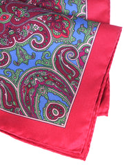 Fazzoletto da taschino rosso in pura seta stampata GERARDO