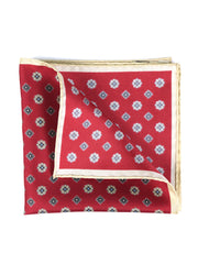 Fazzoletto rosso da taschino in pura seta stampata KARMA