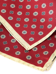 Fazzoletto rosso da taschino in pura seta stampata KARMA