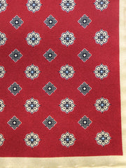 Fazzoletto rosso da taschino in pura seta stampata KARMA