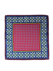 Fazzoletto rosso da taschino in pura seta stampata ROSARIO