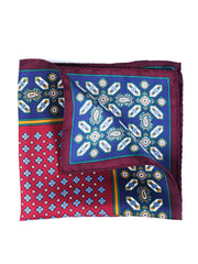 Fazzoletto rosso da taschino in pura seta stampata ROSARIO