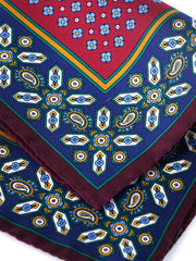 Fazzoletto rosso da taschino in pura seta stampata ROSARIO