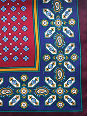 Fazzoletto rosso da taschino in pura seta stampata ROSARIO