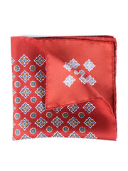 Fazzoletto da taschino ruggine in pura seta stampata HOFFMAN