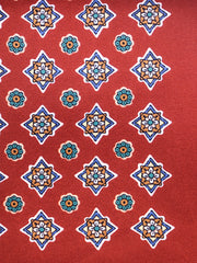 Fazzoletto da taschino ruggine in pura seta stampata HOFFMAN