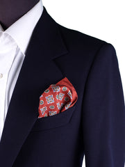 Fazzoletto da taschino ruggine in pura seta stampata HOFFMAN