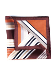 Fazzoletto da taschino ruggine in pura seta stampata HOLLY