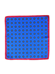 Fazzoletto da taschino blu elettrico in pura seta stampata ELIA