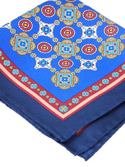 Fazzoletto da taschino blu elettrico in pura seta stampata MAFFEI