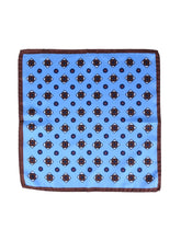 Fazzoletto da taschino celeste in pura seta stampata ALMA