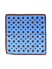 Fazzoletto da taschino celeste in pura seta stampata ALMA