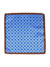 Fazzoletto da taschino celeste in pura seta stampata ENEA