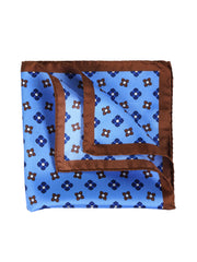 Fazzoletto da taschino celeste in pura seta stampata ENEA