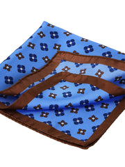 Fazzoletto da taschino celeste in pura seta stampata ENEA