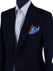 Fazzoletto da taschino celeste in pura seta stampata ENEA