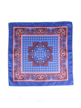 Fazzoletto da taschino celeste in pura seta stampata SALVIO