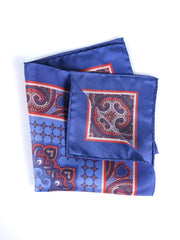 SALVIO light blue printed pure silk pocket square