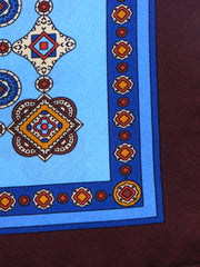 Fazzoletto da taschino celeste in pura seta stampata MAFFEI