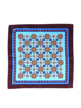 Fazzoletto da taschino celeste in pura seta stampata MAFFEI