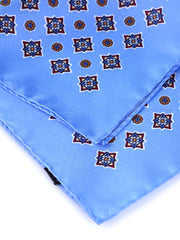 Fazzoletto da taschino celeste in pura seta stampata HOFFMAN