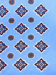 Fazzoletto da taschino celeste in pura seta stampata HOFFMAN