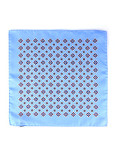 Fazzoletto da taschino celeste in pura seta stampata HOFFMAN