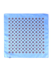 Fazzoletto da taschino celeste in pura seta stampata HOFFMAN