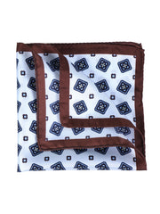 Fazzoletto da taschino bianco in pura seta stampata ELIA