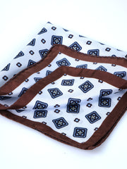 Fazzoletto da taschino bianco in pura seta stampata ELIA