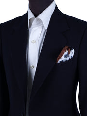 Fazzoletto da taschino bianco in pura seta stampata ELIA